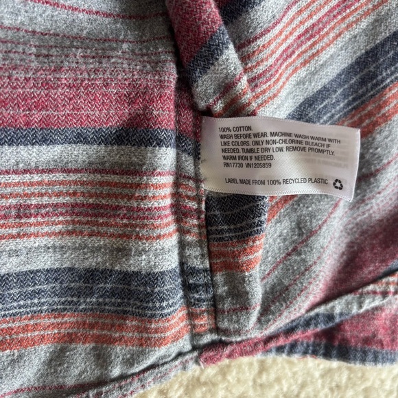 Mutl-Colored Stripped Long Sleeve Flannel Shirt - Picture 8 of 9